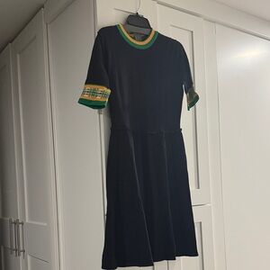 Marc By Marc Jacobs Black Dress with Green and Yellow Trim